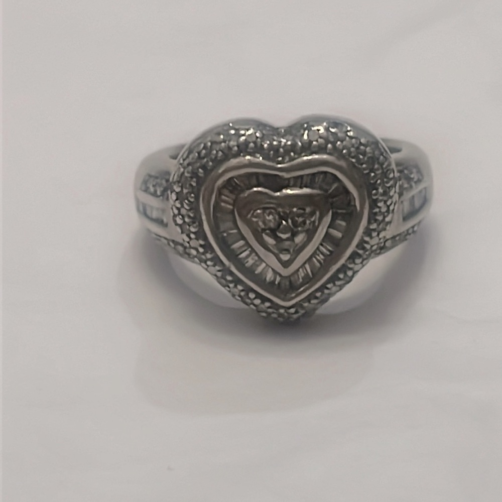 Sterling .50 ctw. Genuine Diamond Ring Size 6